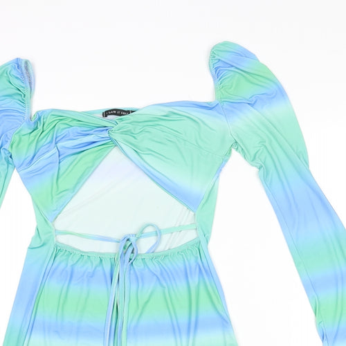 I SAW IT FIRST Womens Multicoloured Polyester Mini Size 14 Sweetheart Pullover - Ombre Cut Out