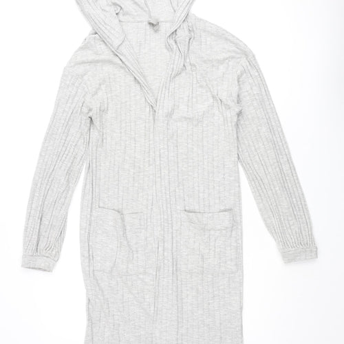 ASOS Womens Grey V-Neck Viscose Cardigan Jumper Size 4 - Hooded
