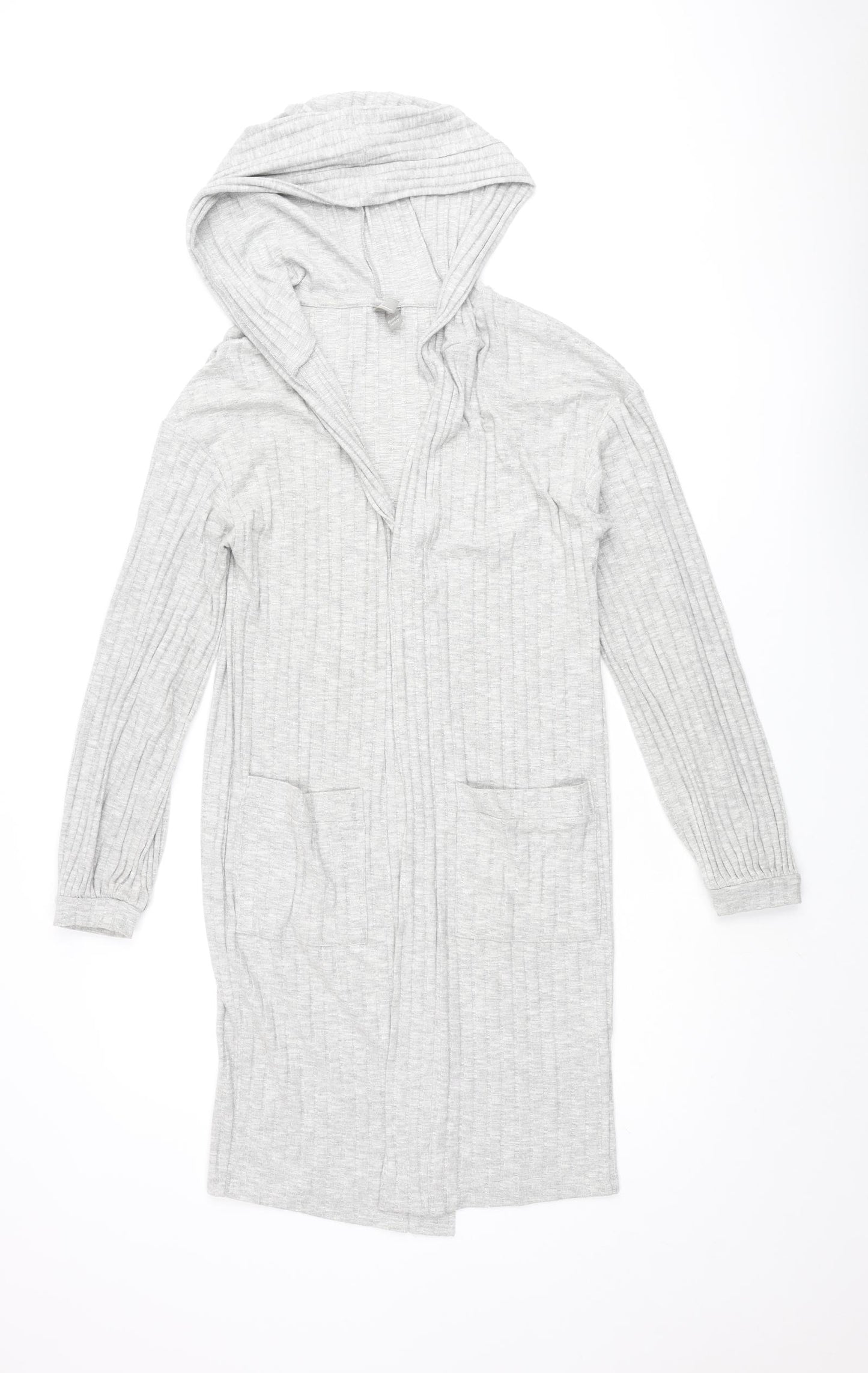 ASOS Womens Grey V-Neck Viscose Cardigan Jumper Size 4 - Hooded
