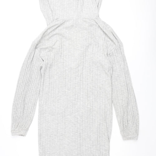 ASOS Womens Grey V-Neck Viscose Cardigan Jumper Size 4 - Hooded