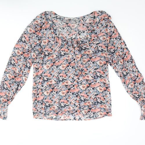 Lily and Lionel Womens Multicoloured Floral Viscose Basic Blouse Size XS V-Neck - Frill