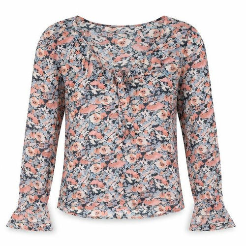 Lily and Lionel Womens Multicoloured Floral Viscose Basic Blouse Size XS V-Neck - Frill