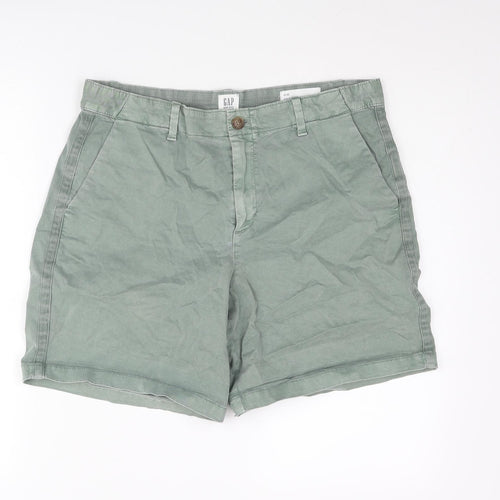 Gap Womens Green Cotton Basic Shorts Size 10 L6 in Regular Zip