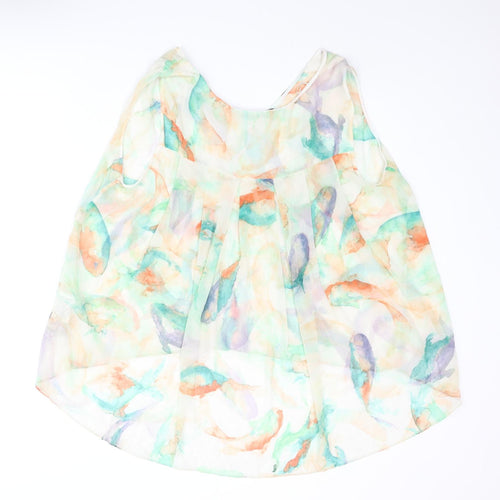 Zara Womens Multicoloured Geometric Polyester Camisole Blouse Size M V-Neck - Hi-Low