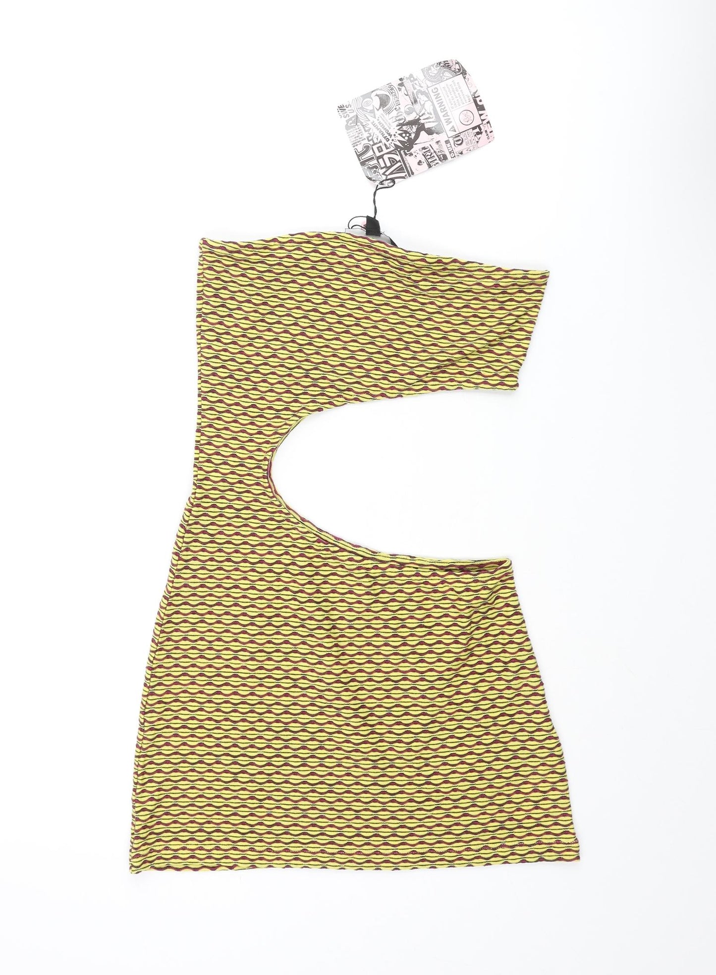 New Girl Order Womens Multicoloured Geometric Polyester Bodycon Size 10 Sweetheart Pullover - Cut Out