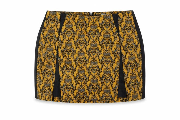 Pull&Bear Womens Multicoloured Geometric Cotton Mini Skirt Size S Zip - Colourblock