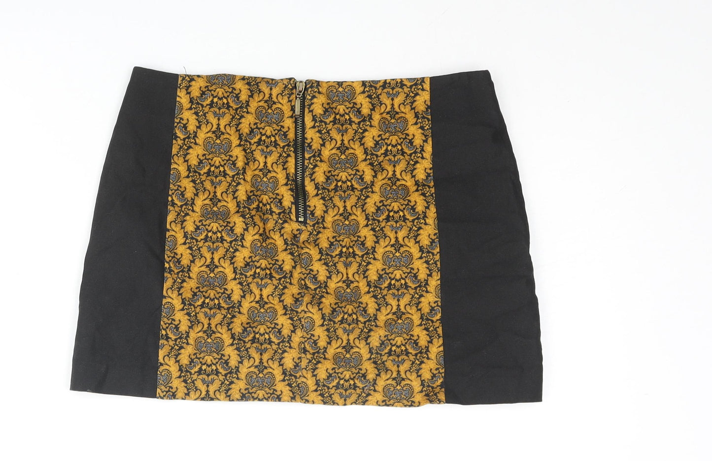 Pull&Bear Womens Multicoloured Geometric Cotton Mini Skirt Size S Zip - Colourblock