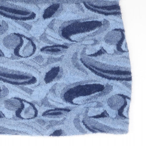 Zara Womens Blue Geometric Polyamide Mini Skirt Size S