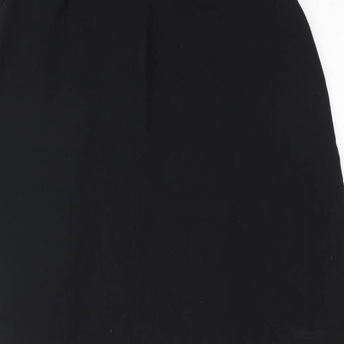Mango Womens Black Polyester A-Line Skirt Size S Zip