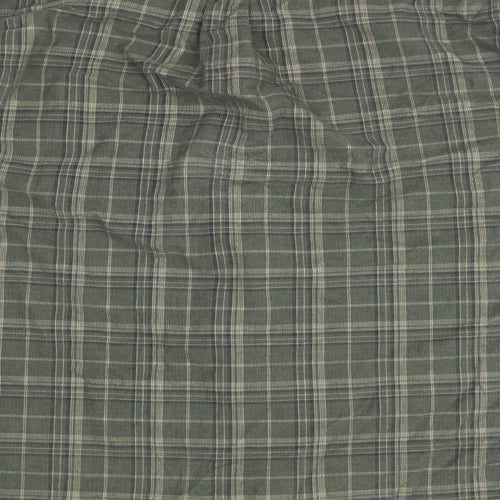 Marks and Spencer Mens Green Camouflage Cotton Button-Up Size 4XL Collared Button