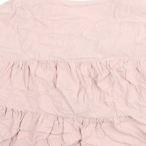 ASOS Womens Pink Polyester Basic Blouse Size 6 V-Neck - Smocked