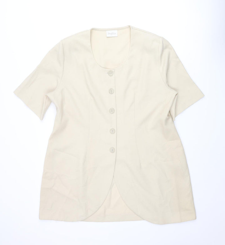Profile Womens Beige Jacket Size 20 Button