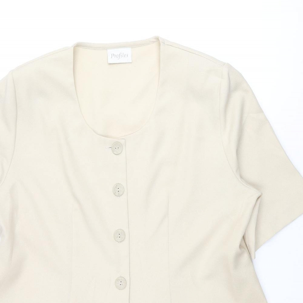 Profile Womens Beige Jacket Size 20 Button
