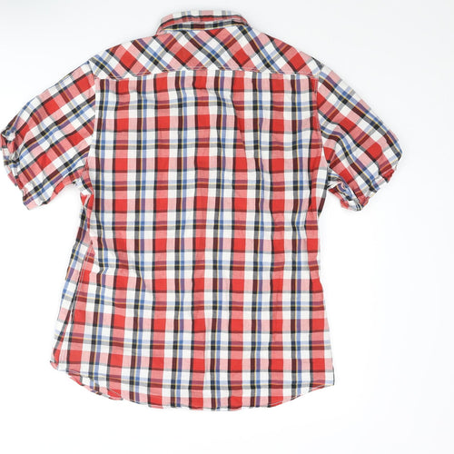 River Island Mens Multicoloured Check Cotton Button-Up Size M Collared Button