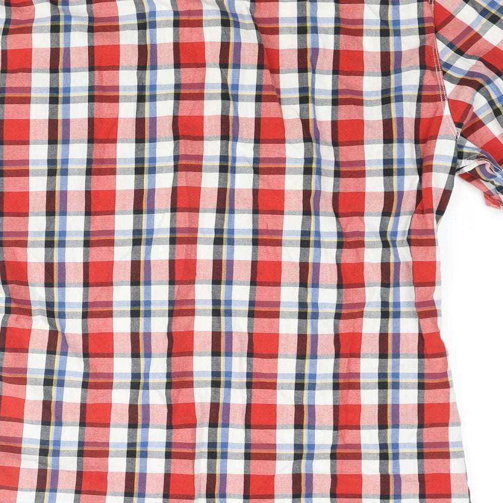 River Island Mens Multicoloured Check Cotton Button-Up Size M Collared Button