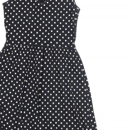 Only Womens Black Polka Dot Polyester A-Line Size S Round Neck Pullover