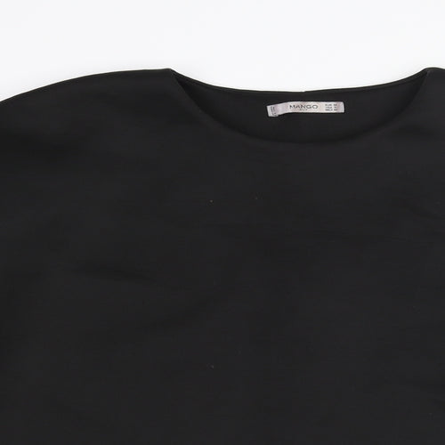 Mango Womens Black Round Neck Polyester Pullover Jumper Size M