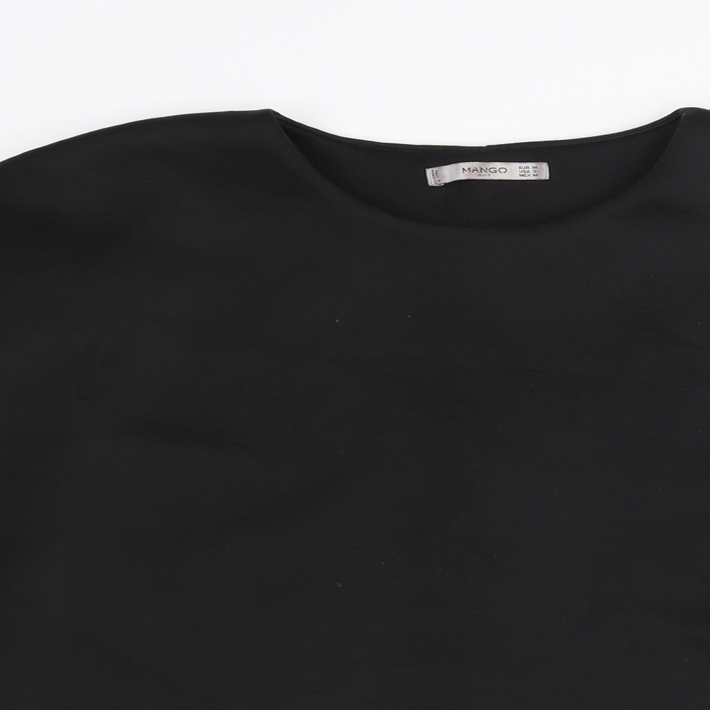 Mango Womens Black Round Neck Polyester Pullover Jumper Size M