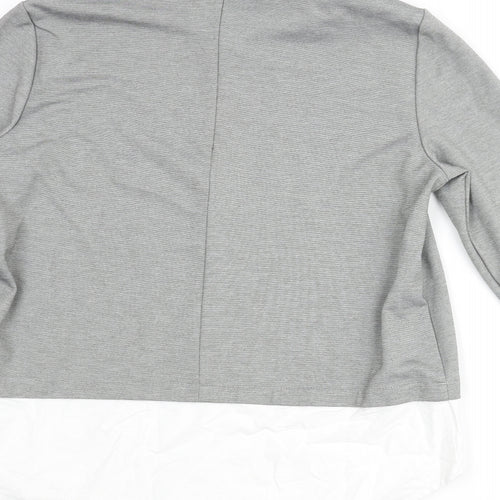 VERO MODA Womens Grey Polyester Basic Blouse Size M Collared