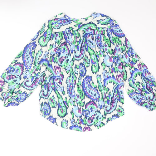 Zara Womens Multicoloured Paisley Viscose Basic Blouse Size XS Round Neck