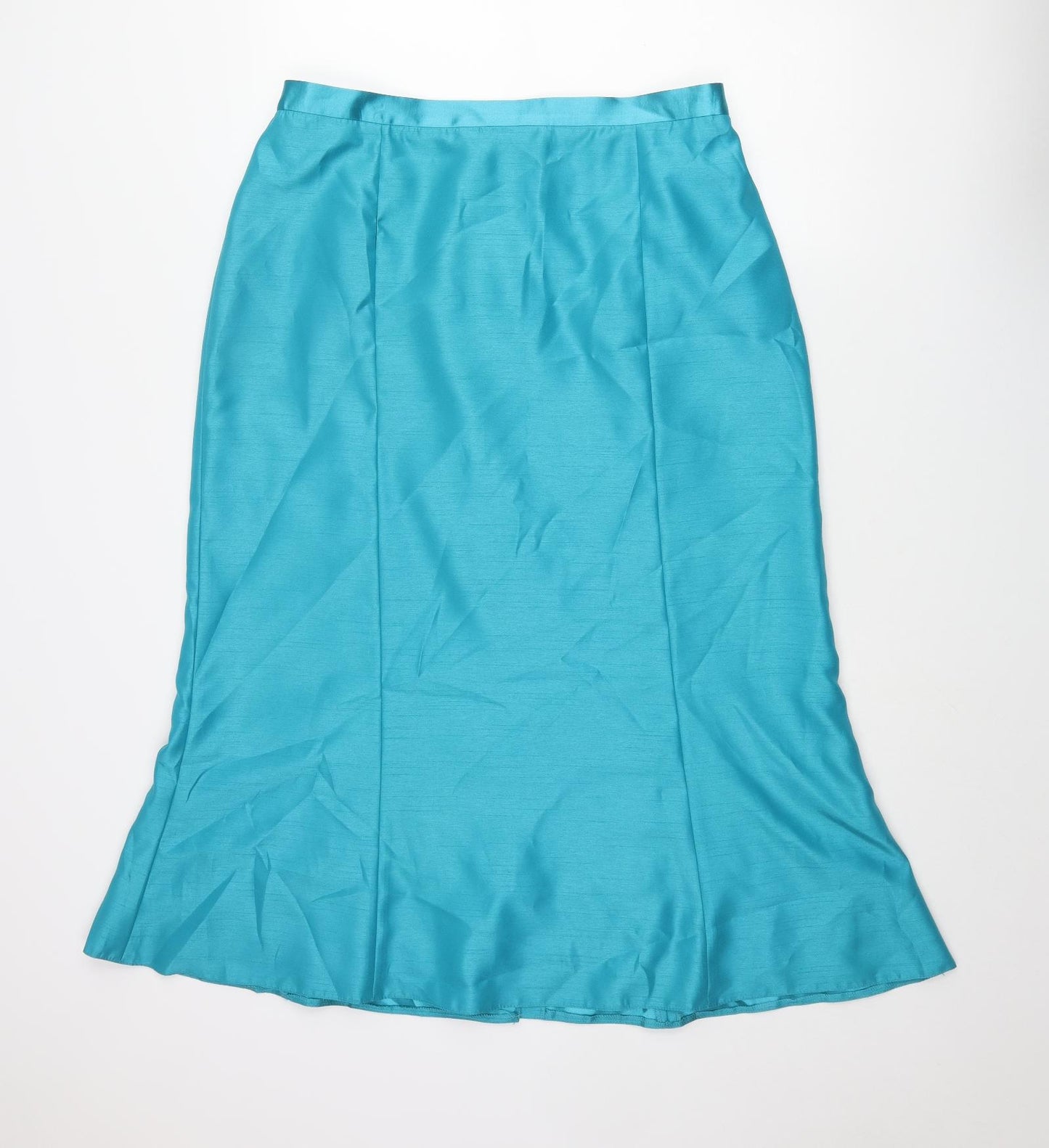 Roman Womens Blue Polyester Trumpet Skirt Size 18 Zip