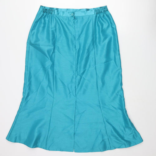 Roman Womens Blue Polyester Trumpet Skirt Size 18 Zip