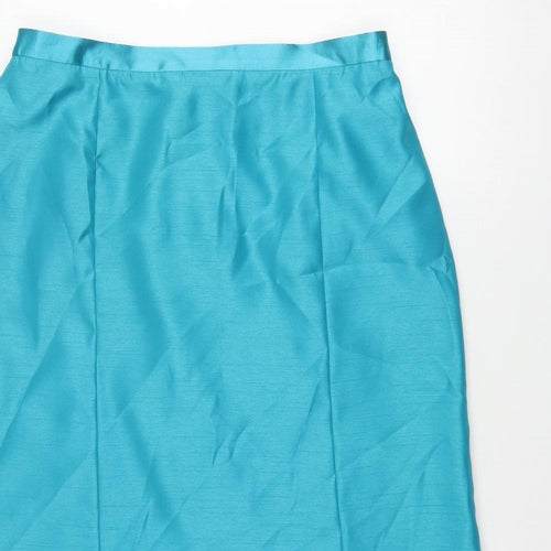 Roman Womens Blue Polyester Trumpet Skirt Size 18 Zip