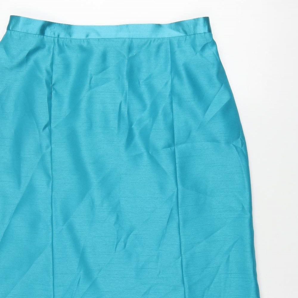 Roman Womens Blue Polyester Trumpet Skirt Size 18 Zip