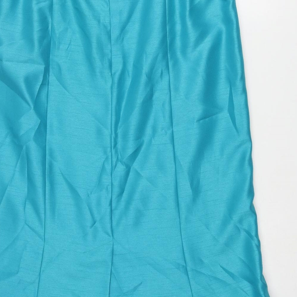 Roman Womens Blue Polyester Trumpet Skirt Size 18 Zip
