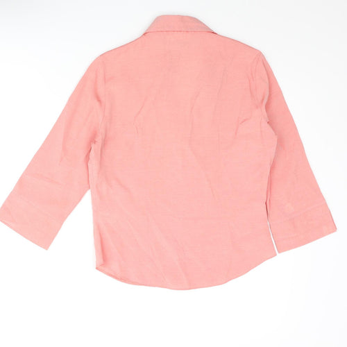 Wallis Womens Pink Viscose Basic Button-Up Size 10 Collared