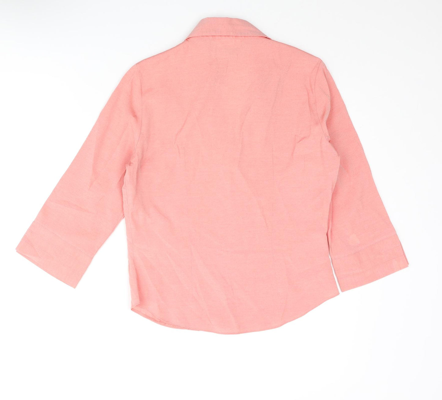Wallis Womens Pink Viscose Basic Button-Up Size 10 Collared