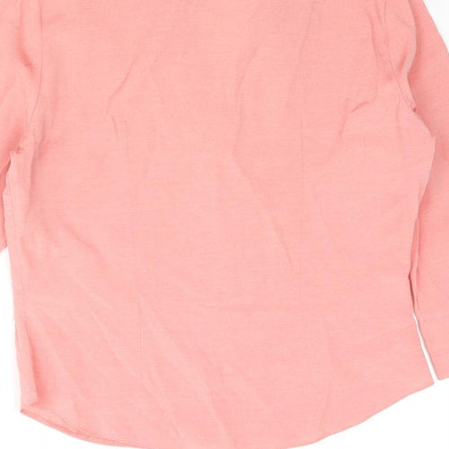 Wallis Womens Pink Viscose Basic Button-Up Size 10 Collared