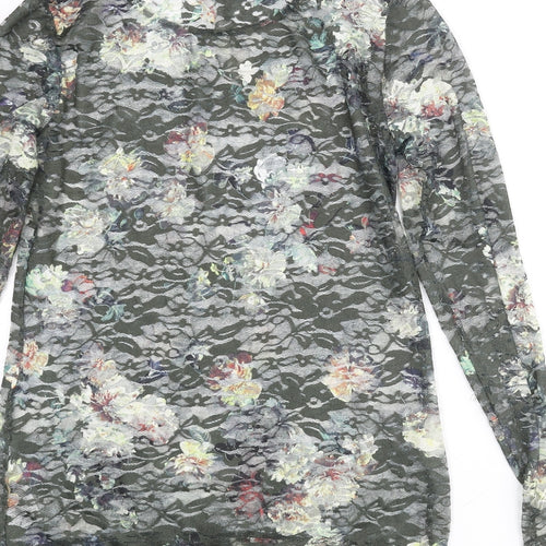 EDC Womens Green Polyester Basic Blouse Size M Round Neck