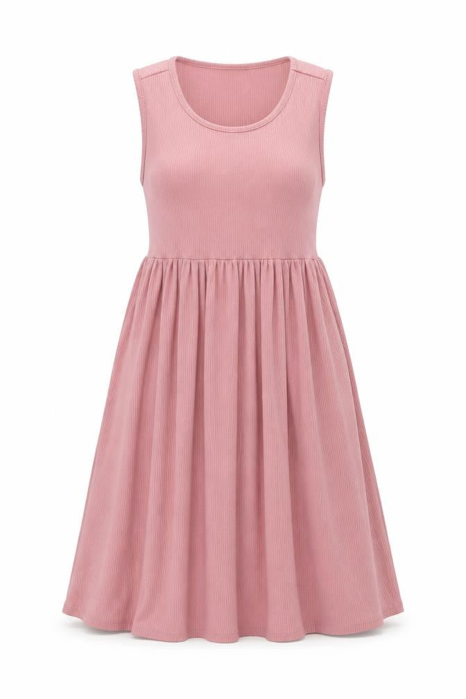 Front view of New Look women’s pink polyester a-line, size UK 10, round neck pullover - ribbed
