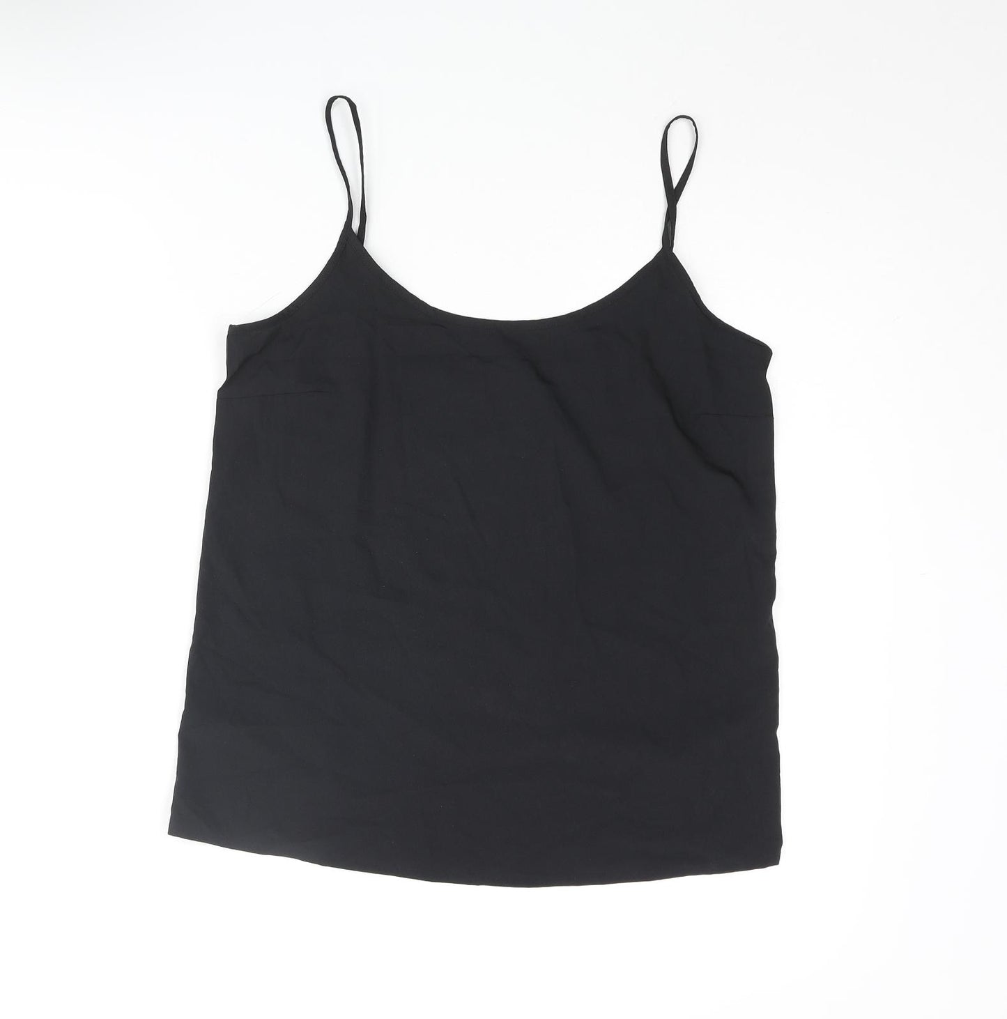 Marks and Spencer Womens Black Polyester Basic Blouse Size 8 Round Neck