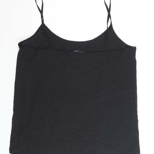 Marks and Spencer Womens Black Polyester Basic Blouse Size 8 Round Neck