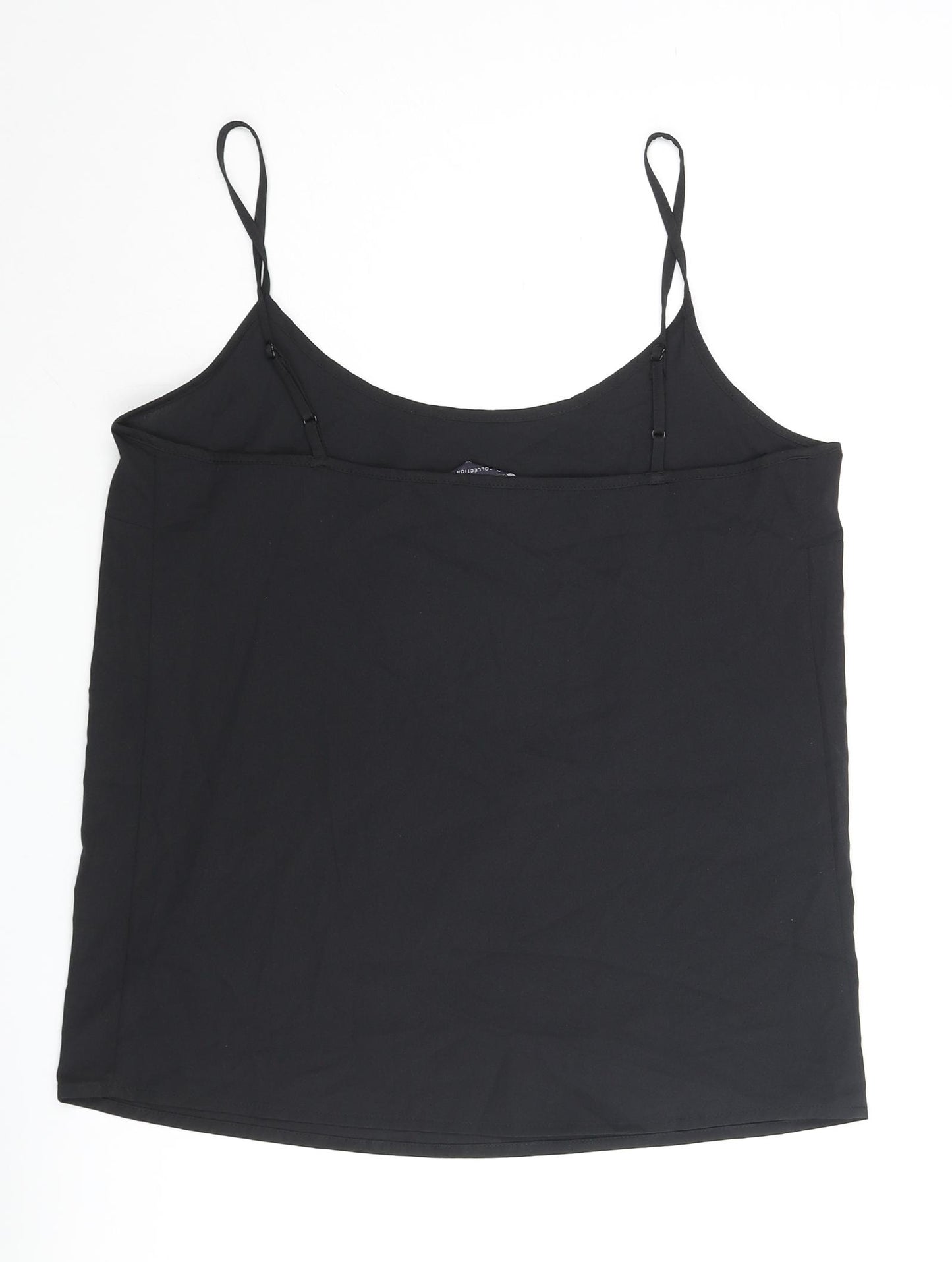 Marks and Spencer Womens Black Polyester Basic Blouse Size 8 Round Neck