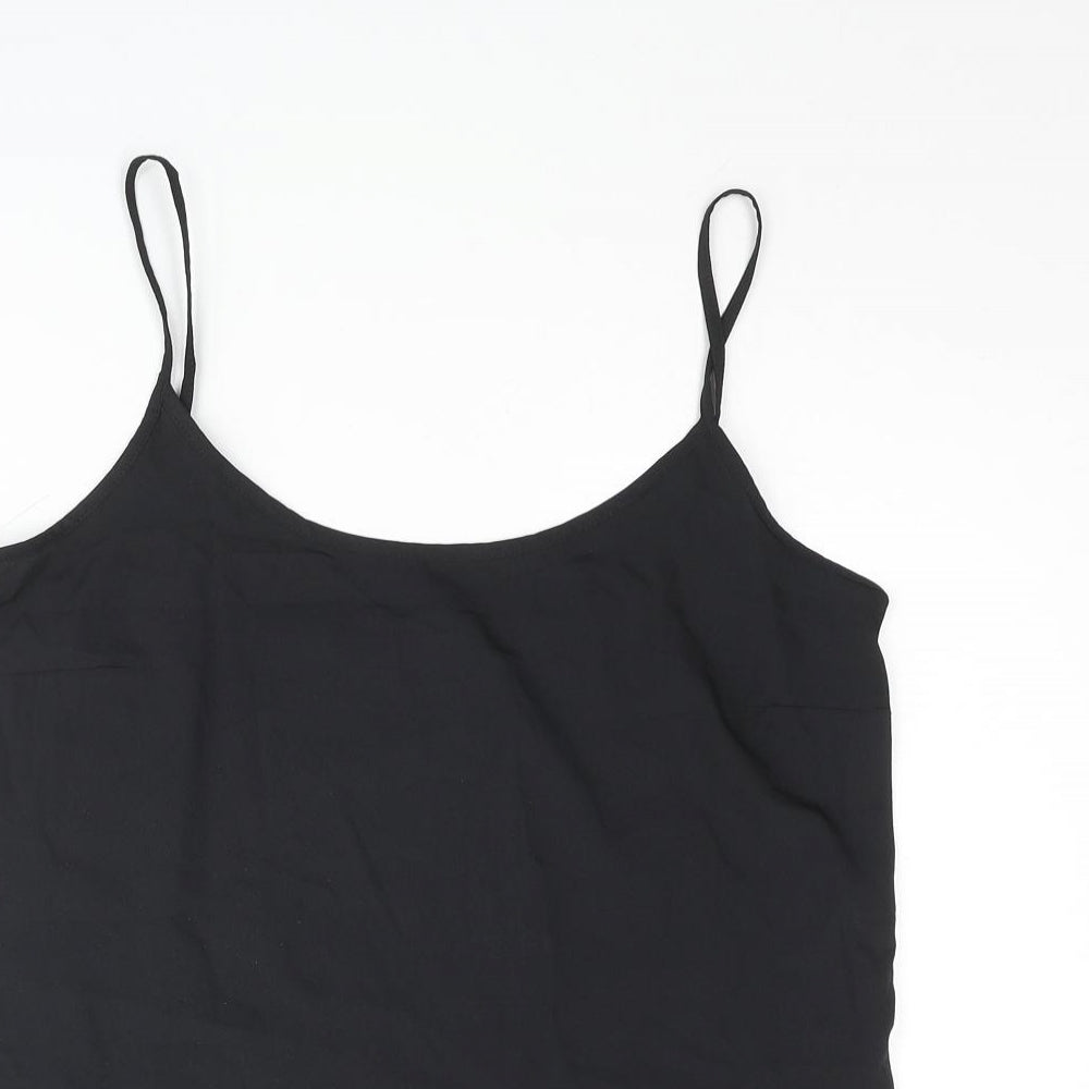 Marks and Spencer Womens Black Polyester Basic Blouse Size 8 Round Neck