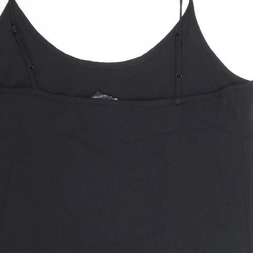 Marks and Spencer Womens Black Polyester Basic Blouse Size 8 Round Neck