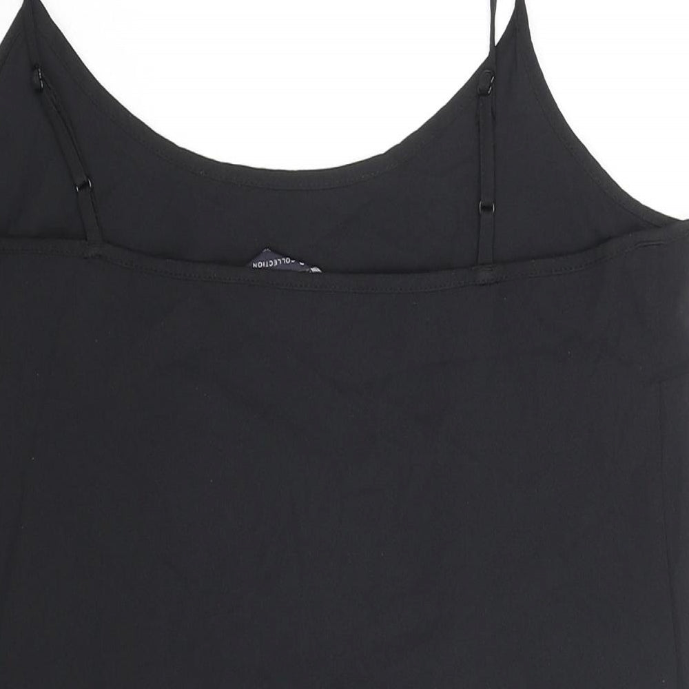 Marks and Spencer Womens Black Polyester Basic Blouse Size 8 Round Neck