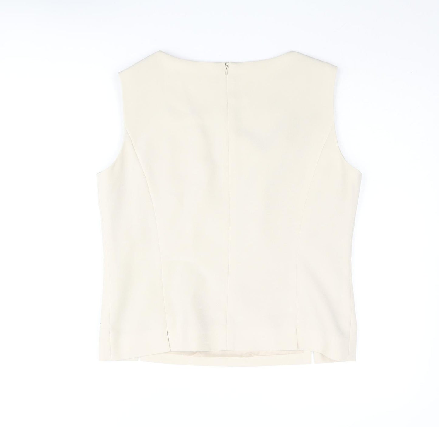 CC Womens Beige Polyester Basic Blouse Size 12 Round Neck