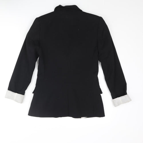 H&M Womens Black Polyester Jacket Blazer Size 6