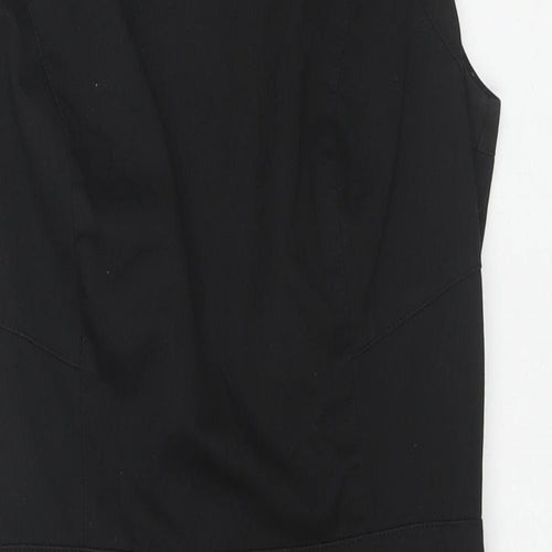 Warehouse Womens Black Polyester A-Line Size 10 Round Neck Zip