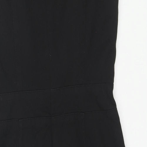 Warehouse Womens Black Polyester A-Line Size 10 Round Neck Zip