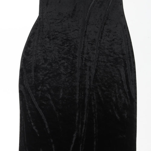 Wallis Womens Black Polyester Maxi Size 14 Halter Pullover