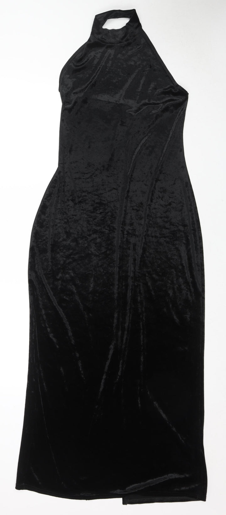 Wallis Womens Black Polyester Maxi Size 14 Halter Pullover