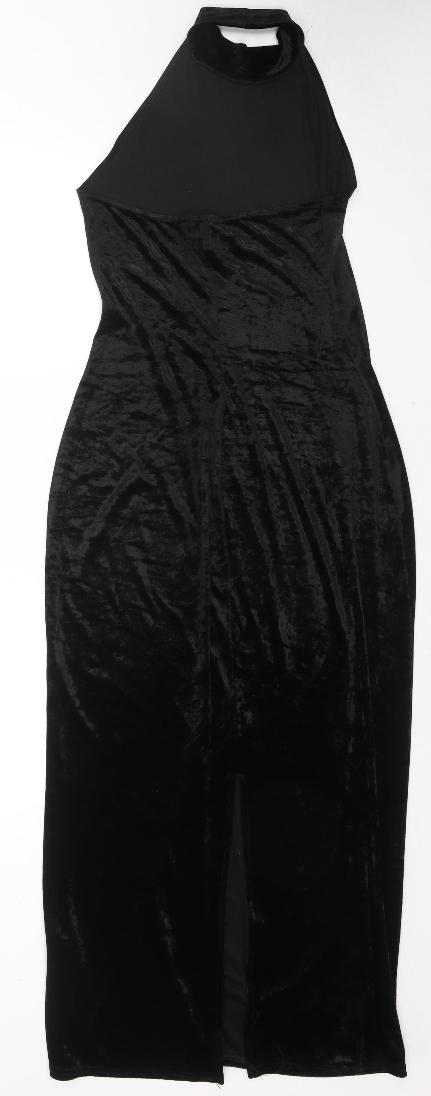 Wallis Womens Black Polyester Maxi Size 14 Halter Pullover