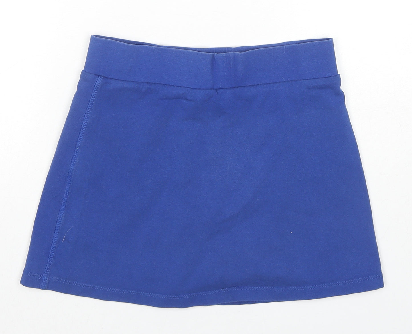 Marks and Spencer Girls Blue Cotton A-Line Skort Size 10-11 Years Regular Pull On