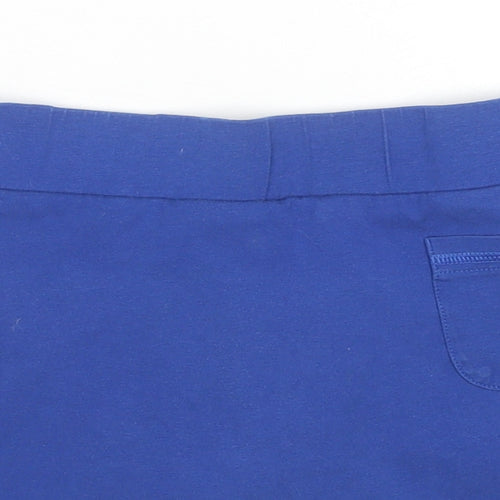 Marks and Spencer Girls Blue Cotton A-Line Skort Size 10-11 Years Regular Pull On