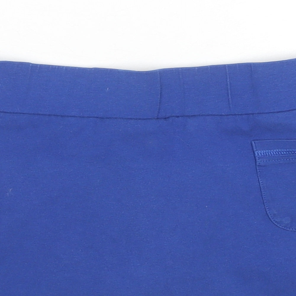 Marks and Spencer Girls Blue Cotton A-Line Skort Size 10-11 Years Regular Pull On